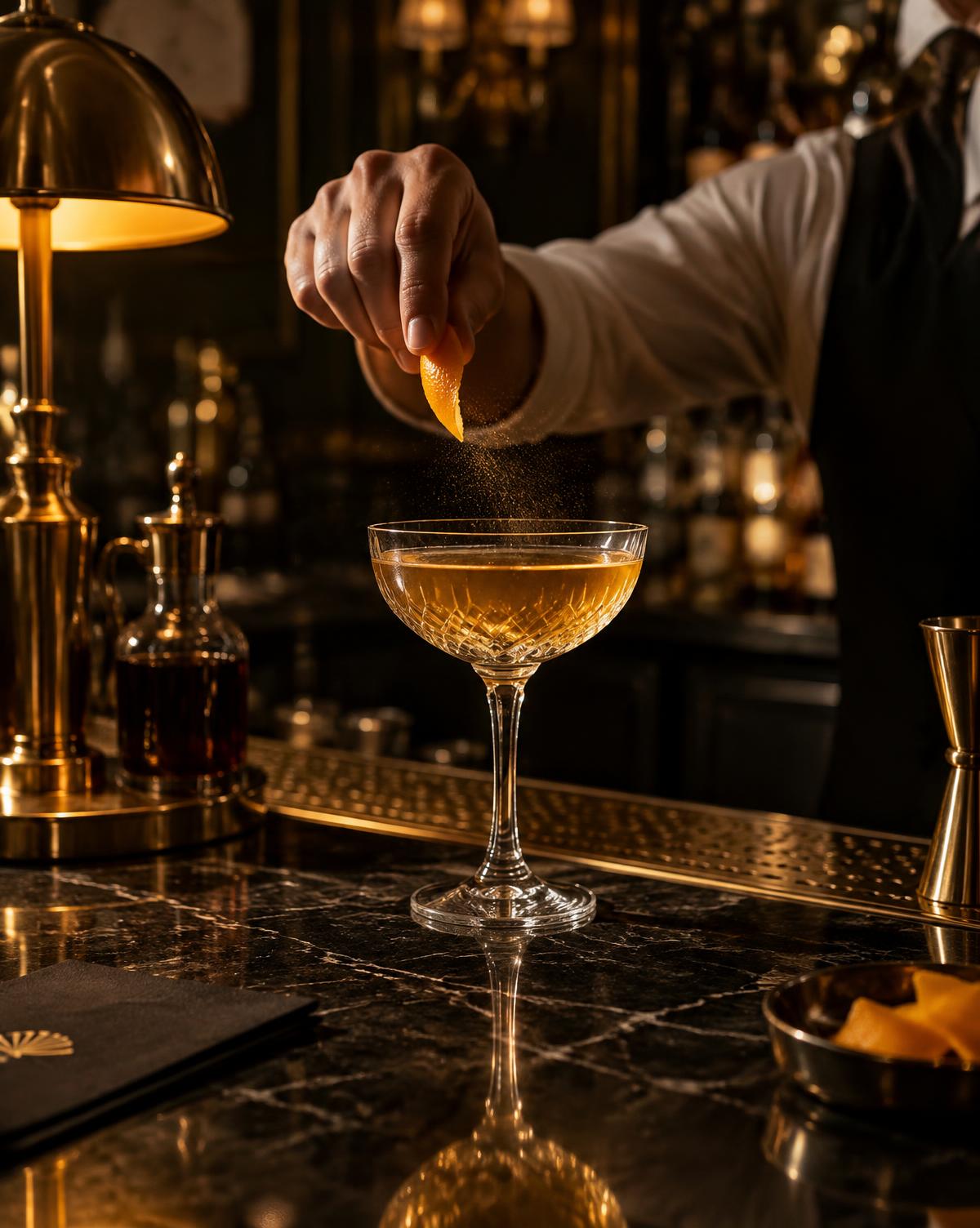 Cocktail serveras i baren